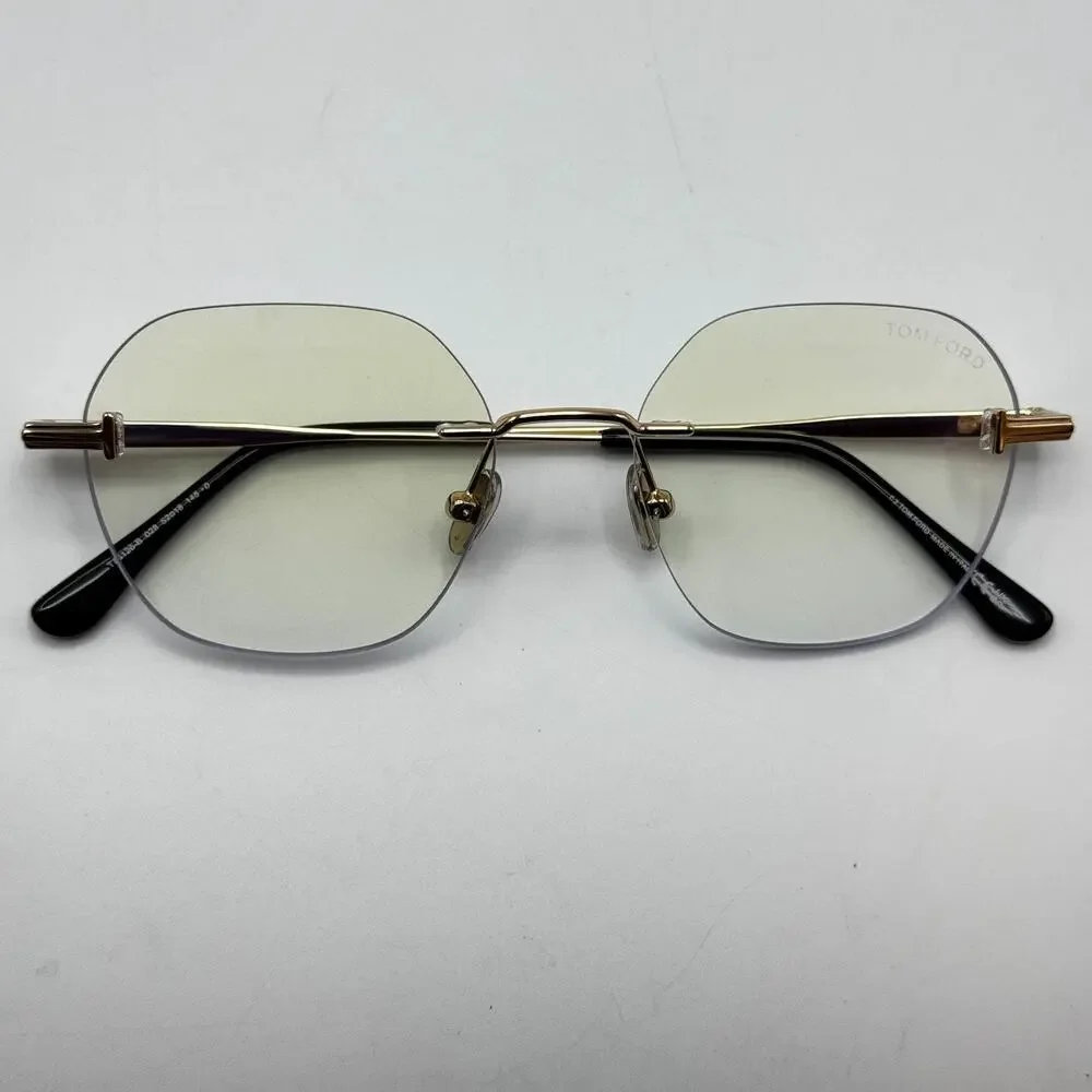 Tom Ford Eyeglasses Frame TF6126-B 028 Gold Rimless Blue Light Block 52-18-145